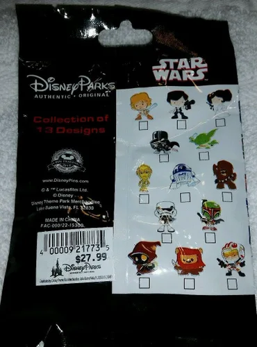 Vista 2 de Disney Pin - Paquete coleccionable de 5 pines de Star Wars Weekends 2015, Sin gemas.