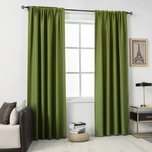 Vista 68 de DUALIFE Cortinas opacas de 45 pulgadas de largo, 2 paneles para ventanas pequeñas de dormitorio, aislamiento térmico, bolsillo para barra, cortinas