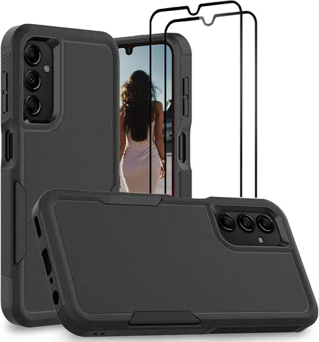 Vista 236 de Jeylly Compatible con Samsung Galaxy A22 5G Funda, Funda Samsung A22 5G con 2pcs protectores de pantalla de vidrio templado