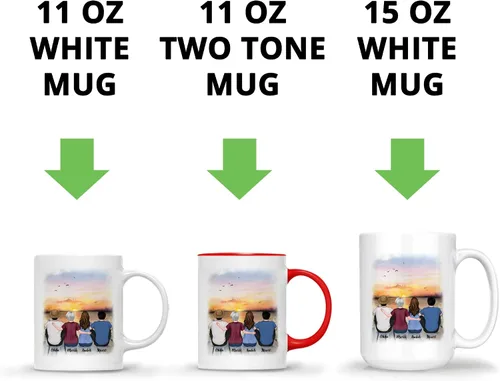 Vista 6 de Gossby Tazas personalizadas para mamá, regalos personalizados para mamá de hijas, hijos con avatares, nombres, cumpleaños, día de la madre, regalos