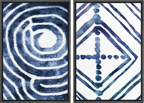 Vista 108 de IDEA4WALL Lienzo Enmarcado Impreso Arte de Pared Set Paisaje de Hojas de Palma de Selva de Mediados de Siglo Naturaleza Silvestre Ilustraciones Arte