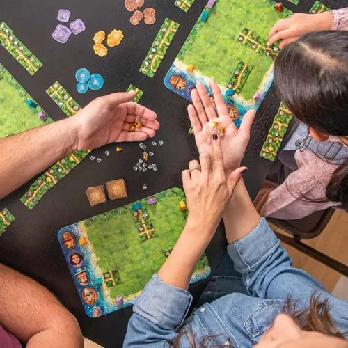 Vista 2 de HABA Karuba - Juego de rompecabezas familiar de colocación de fichas de aventura en la jungla - Emocionantes juegos familiares y juegos de mesa