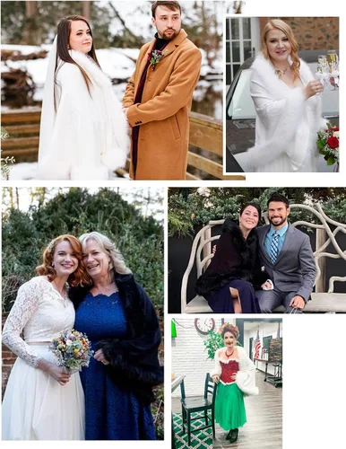 Vista 45 de BEAUTELICATE Chal de piel sintética con gancho para novia, boda de invierno