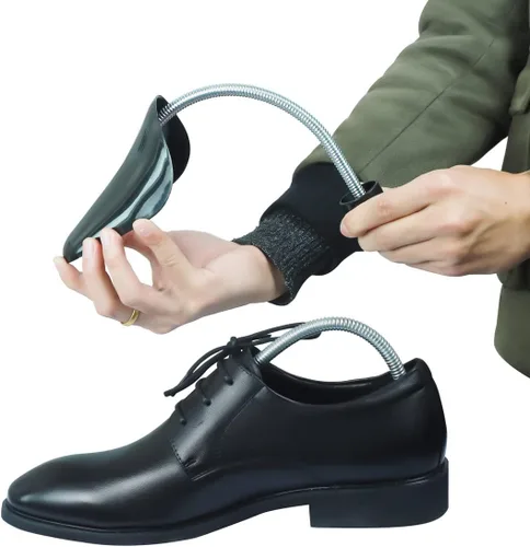 Vista 4 de 6 pares de hormas de plástico para zapatos de hombre (negro)