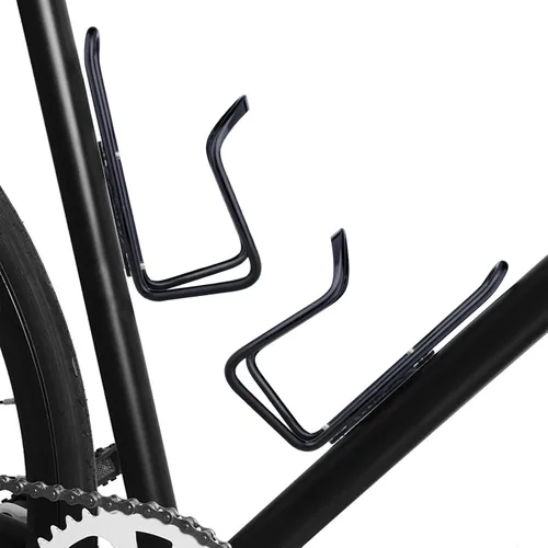 Vista 6 de FiveBox - Portabotellas de agua de aleación de aluminio para bicicletas de ciclismo, jaula para botella de agua de bicicleta Negro