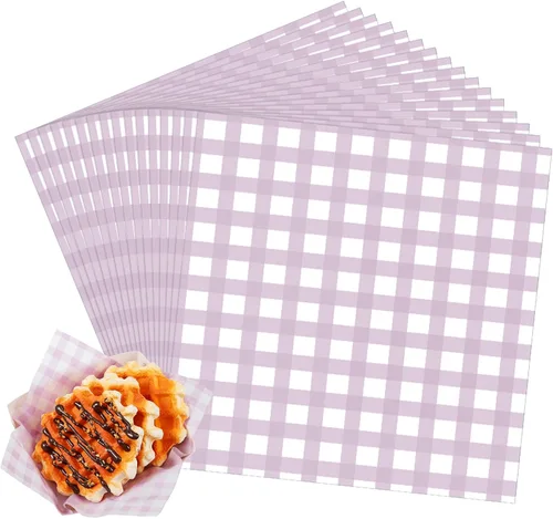 Vista 33 de Honeydak 200 hojas de papel de cera verde para alimentos, 7 pulgadas, surtido de cestas de pergamino verdes para sándwich, hamburguesas, a prueba