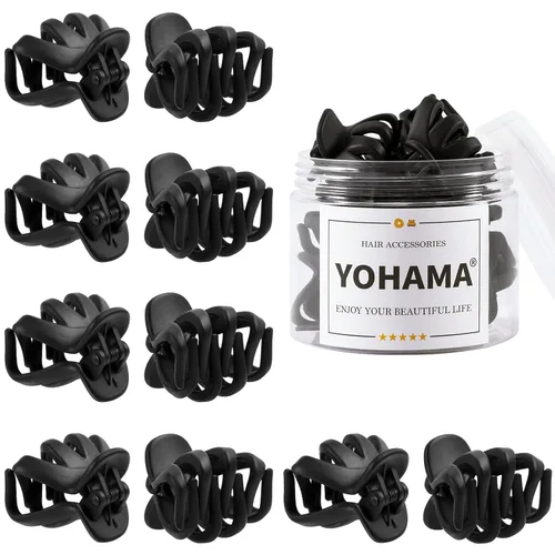 Vista 10 de YOHAMA 10 pinzas para el cabello, medianas y pequeñas, de 1.57 pulgadas, pinzas de pulpo de 1.57 pulgadas, pinzas de mandíbula medianas duraderas
