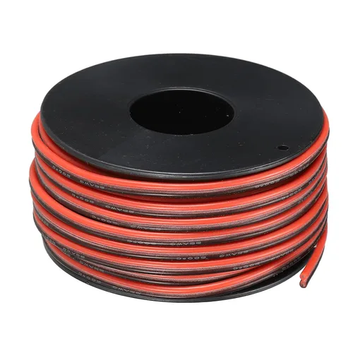 Vista 21 de MECCANIXITY Alambre de calibre 14, 2 conductores, alambre de silicona paralelo de 14 AWG, alambre trenzado de alambre de cobre estañado, carrete