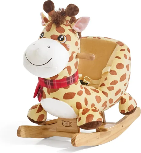 Vista 10 de FUNLIO Caballo mecedor de unicornio para bebé, caballo mecedor de unicornio de hadas arco iris para niños pequeños de 6 meses a 3 años, balancín