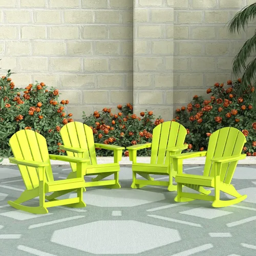 Vista 223 de WestinTrends Silla mecedora Malibu de poliéster para exterior/patio Adirondack, Negra