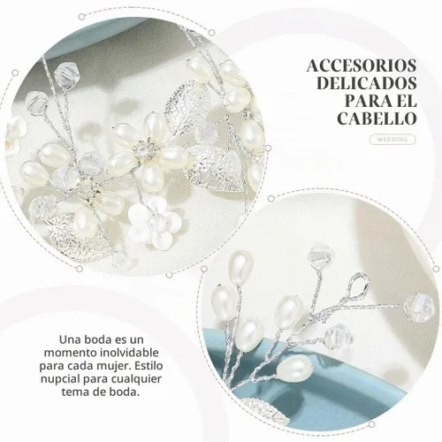 Vista 3 de Yean Diadema de boda de flores, piezas para el cabello, accesorios