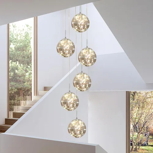Vista 18 de Lámparas colgantes modernas para isla de cocina, lámpara colgante esférica, pequeño candelabro colgante de cristal para dormitorio, entrada, sala