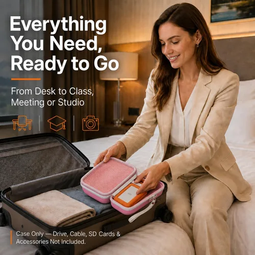 Vista 6 de Estuche para disco duro LaCie Rugged Mini USB-C 1TB-5TB, almacenamiento de Rosa