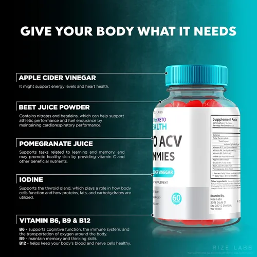 Vista 5 de Paquete de 2 gomitas ACV para Keto Health, ACV Keto Health, 750 mg de pérdida de peso avanzada ACV para Keto Health gomitas con vinagre de sidra
