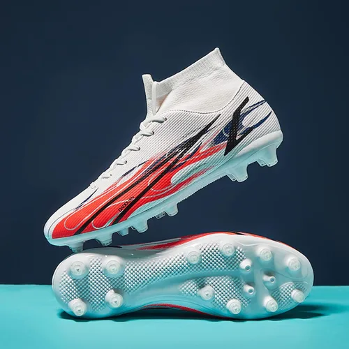 Vista 4 de ASOCO DREAM Soccer Shoes Mens Firm Ground Soccer Cleats Outdoor Indoor Athletic Football Shoes Professional Futsal Training Sneakers