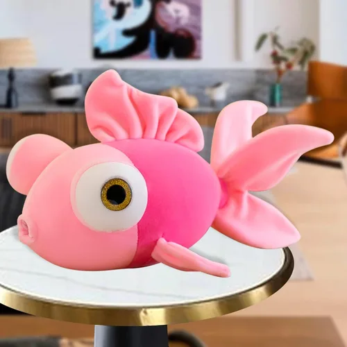 Vista 3 de Peluche de pez dorado de 13.8 pulgadas, suave, lindo, regalo Rosa