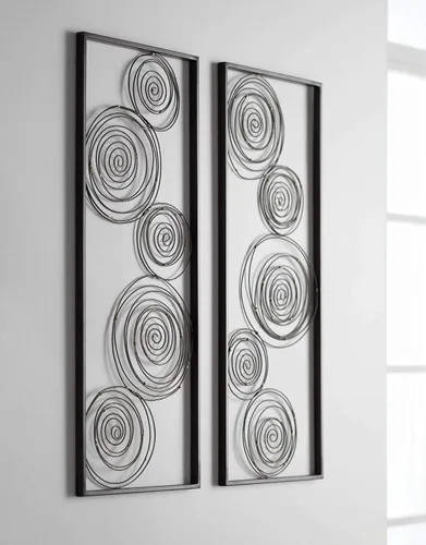 Vista 8 de Dahlia Studios Selke Metallic Swirl - Juego de 2 arte de pared de 13 3/4 x 35 1/2 pulgadas