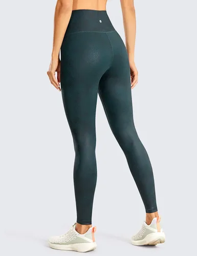 Vista 2 de CRZ YOGA - Leggings de piel sintética mate para mujer, de 25 a 28 pulgadas, pantalones de cuero elásticos de cintura alta, mallas de cuero