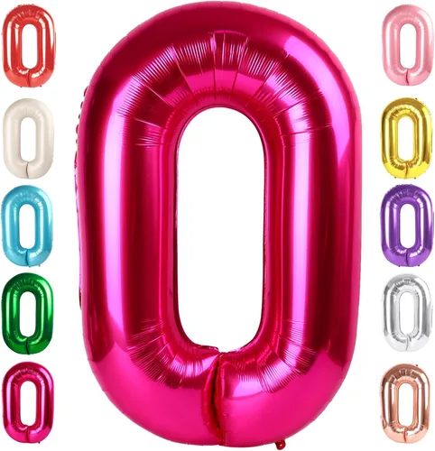 Vista 183 de Globos del números 0 de 40 pulgadas para formar los números 10, 20, 30, 40, 50, 60, 70, 80, 90, 100, para decoración de cumpleaños, bodas, eventos