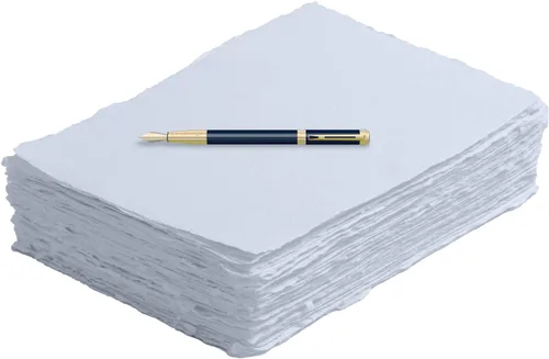 Vista 12 de Papel en blanco hecho a mano con borde irregular - 2x3 pulgadas, paquete de 50 - Papel para técnicas mixtas de hojas sueltas para tarjetas de lugar