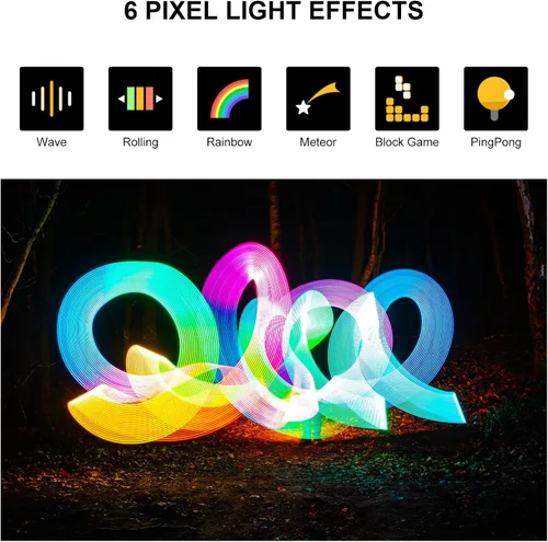 Vista 4 de GVM Great Video Maker Tubo de luz RGB, varita BD25R de 25 W con 300 cuentas de lámpara, iluminación de fotografía de 24 pulgadas, red de malla