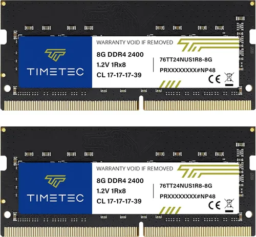 Vista 8 de Timetec Premium 8GB DDR4 2400MHz (DDR4-2400) PC4-19200 (PC4-2400T) sin ECC sin búfer 1.2V CL17 1Rx8 de rango único 260 pines SODIMM, módulo