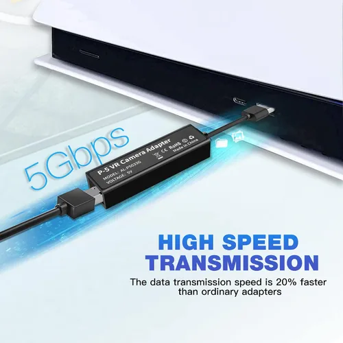 Vista 6 de Adaptador de cámara PS4 para PSVRPS5, cable convertidor PS VR compatible con consola Playstation 5, accesorios USB3.0 VR Games (pequeño)