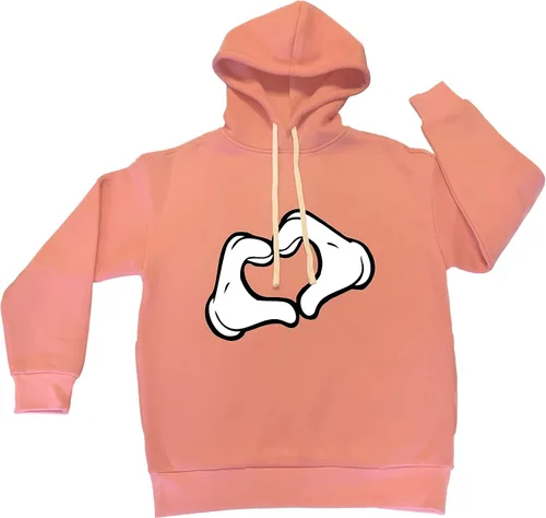 Vista 16 de Go All Out Mickey Heart Hands - Sudadera con capucha para hombre y mujer Negro