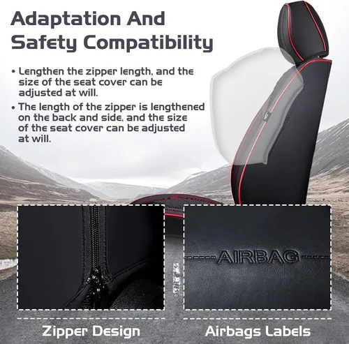 Vista 3 de Fundas de Asiento de Coche para Nissan Murano 2003-2026, Funda de Asiento Completa de Piel Nappa Impermeable, Protector de Asiento Automotriz Negro