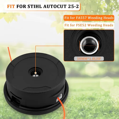 Vista 5 de Paquete de 2 cabezales de recortadora de cuerda de alimentación de 25-2 golpes 4002 710 2191 - para Stihl AUTOCUT FS44 FS55 FS56 FS70 FS80 FS90