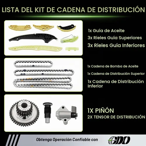 Vista 4 de Kit de cadena de distribución 1.8 06H109507N W/tensor para Audi A3 A4 A5 A6 Allroad, A3/A4/A6 Quattro, TT Quattro, VW Jetta Beetle Tiguan Eos