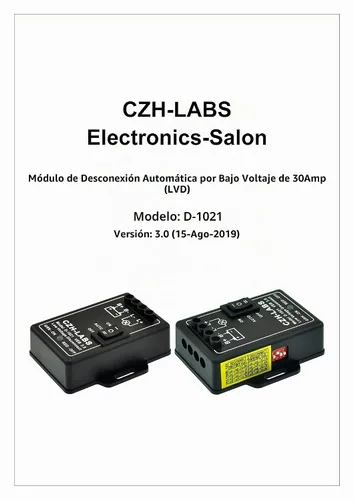 Vista 4 de Módulo de desconexión de bajo voltaje LVD. Bloque de terminales de montaje en panel ABS negro de 12 V/30 amperios