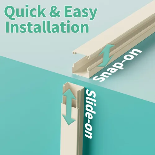 Vista 4 de Delamu Kit de cubierta de cable autoadhesivo de 100 pulgadas para TV montado en la pared, ocultador de cables pintable, sistema de gestión de cables