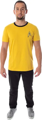 Vista 4 de Star Trek The Original Series - Camiseta de manga corta para hombre, uniforme TOS, capitán Kirk, Spock