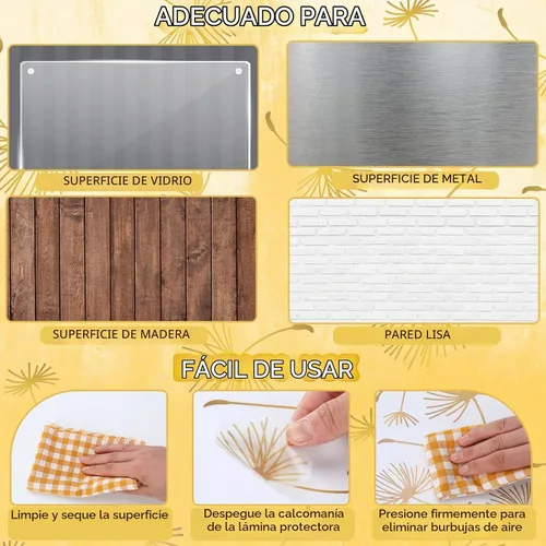 Vista 4 de 66 calcomanías de pared para despegar y pegar, calcomanías de pared de diente de león, murales de flores metálicas, calcomanías de decoración floral