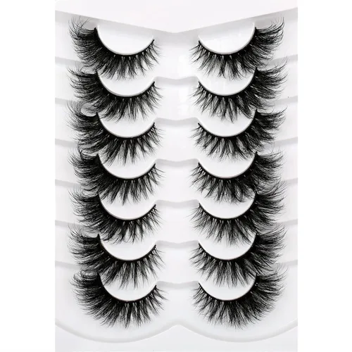 Vista 95 de Pooplunch - Pestañas postizas estilo ojo de gato, extensión de volumen 8D natural, finas, cortas, de visón sintético, tiras de pestañas postizas