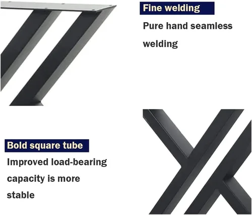 Vista 5 de Patas de mesa auxiliar de 16 pulgadas de alto, patas de banco de metal modernas, base de mesa auxiliar industrial triangular resistente, bases