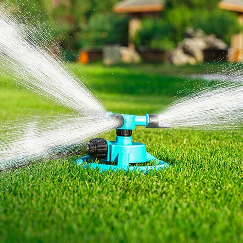 Vista 3 de Rociadores para patio con temporizador ajustable para riego de jardín con rotación de 360 grados para césped y paisajes (A, A)