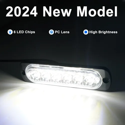 Vista 2 de 12V 24V Luz LED Blanca delgada de 6LEDs impermeable para UTV, camión, RV, cúpula, escalón, debajo del salpicadero, cama del camión, maletero