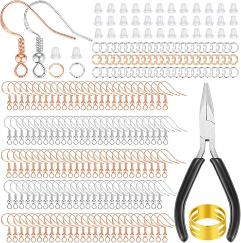 Vista 11 de MAIBAOTA Ganchos de Oro para Aretes para Hacer Joyas, 602 Piezas de Ganchos de Aretes Chapados en Oro Hipoalergénicos, Anillos de Salto, Accesorios