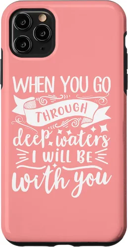 Vista 13 de iPhone 16 Bible Verse Isaiah 43:2 Christian Quote Motivational Gifts Case