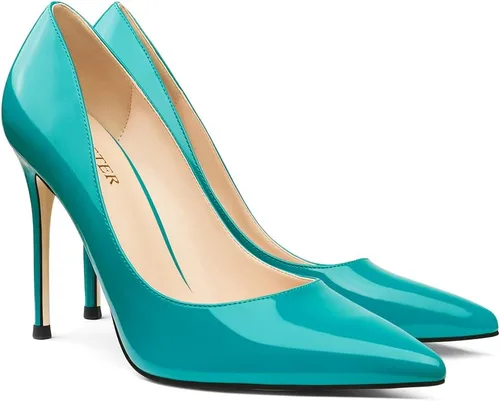 Vista 22 de COLETER Zapatos de vestir con punta puntiaguda de 4 pulgadas para mujer 02 negro