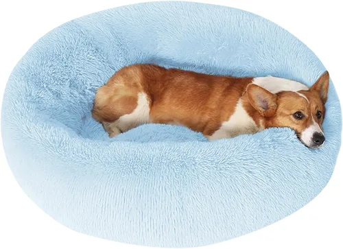 Vista 25 de JOLLYVOGUE - Cama para perros y gatos, cama relajante y antiestrés para mascotas y perros pequeños, cojín esponjoso en forma de dona para mascotas