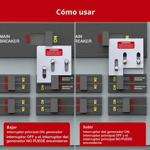 Vista 5 de Kit de bloqueo de generador compatible con paneles Square D QO o Homeline de 150 o 200 amperios. 1 3/8 pulgadas de espaciado entre el interruptor