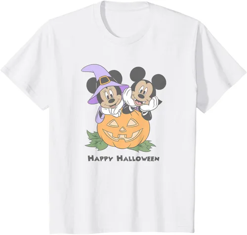 Vista 22 de Disney Mickey and Friends Halloween Pumpkin Mickey & Minnie Camiseta Blanco