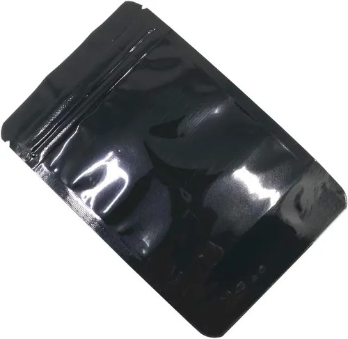 Vista 4 de 100 bolsas de Mylar de pie, bolsa de plástico para ventana para almacenamiento de alimentos, bloqueo de aluminio, bolsa de papel de aluminio