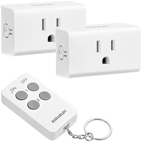 Vista 8 de SURAIELEC Enchufe de salida de control remoto, interruptor de luz inalámbrico, rango de RF de 100 pies