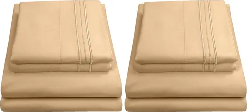 Vista 87 de Juego de sábanas extrasuaves de tamaño individual, ropa de cama transpirable y lujosa con correas elásticas integradas para las esquinas, colección