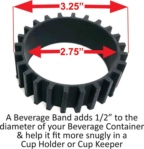 Vista 4 de Gadjit Beverage Bands - Adaptador para portavasos de automóvil, evita que las bebidas sobre la marcha se tambaleen en tu portavasos (paquete de 2)