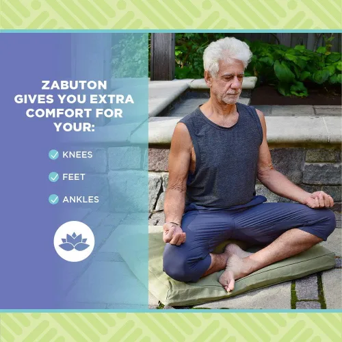 Vista 4 de Bean Products almohadón Zabuton de algodón para meditación de yoga.